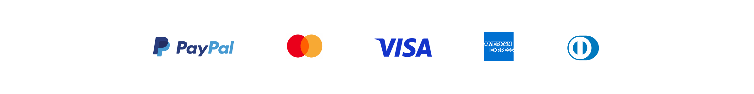 Payment logos_Paypal, Mastercard, Visa, Amex, Diners - RATIO 8x1
